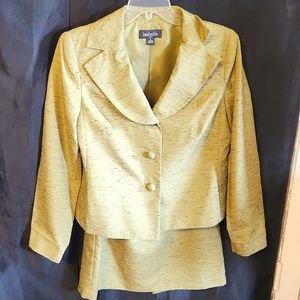 Isabella Skirt Suit Green Blazer Skirt Outfit Womens Dress Jacket Set Size 6